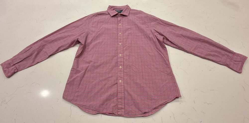 Polo Ralph Lauren Long Sleeve Button Down Shirt Size XL Pink Gingham